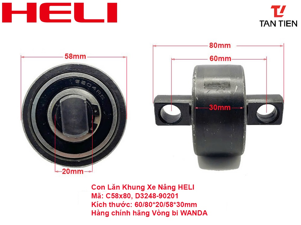 Con Lăn Xe Nâng HELI C58x80